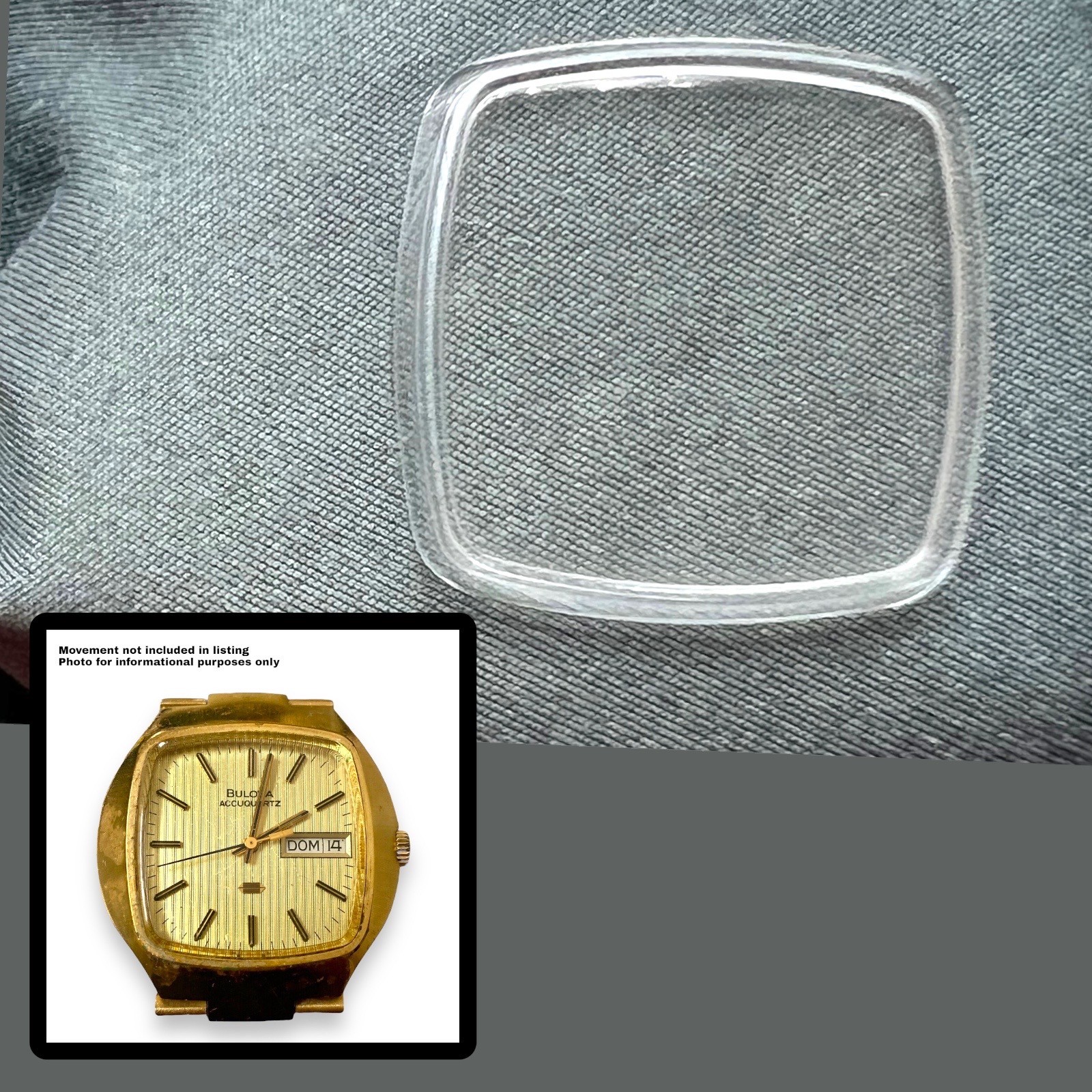 Bulova AccuQuartz Watch Crystal 7473FL Flange Case 7473, 7474, 7768 Bulova 2242