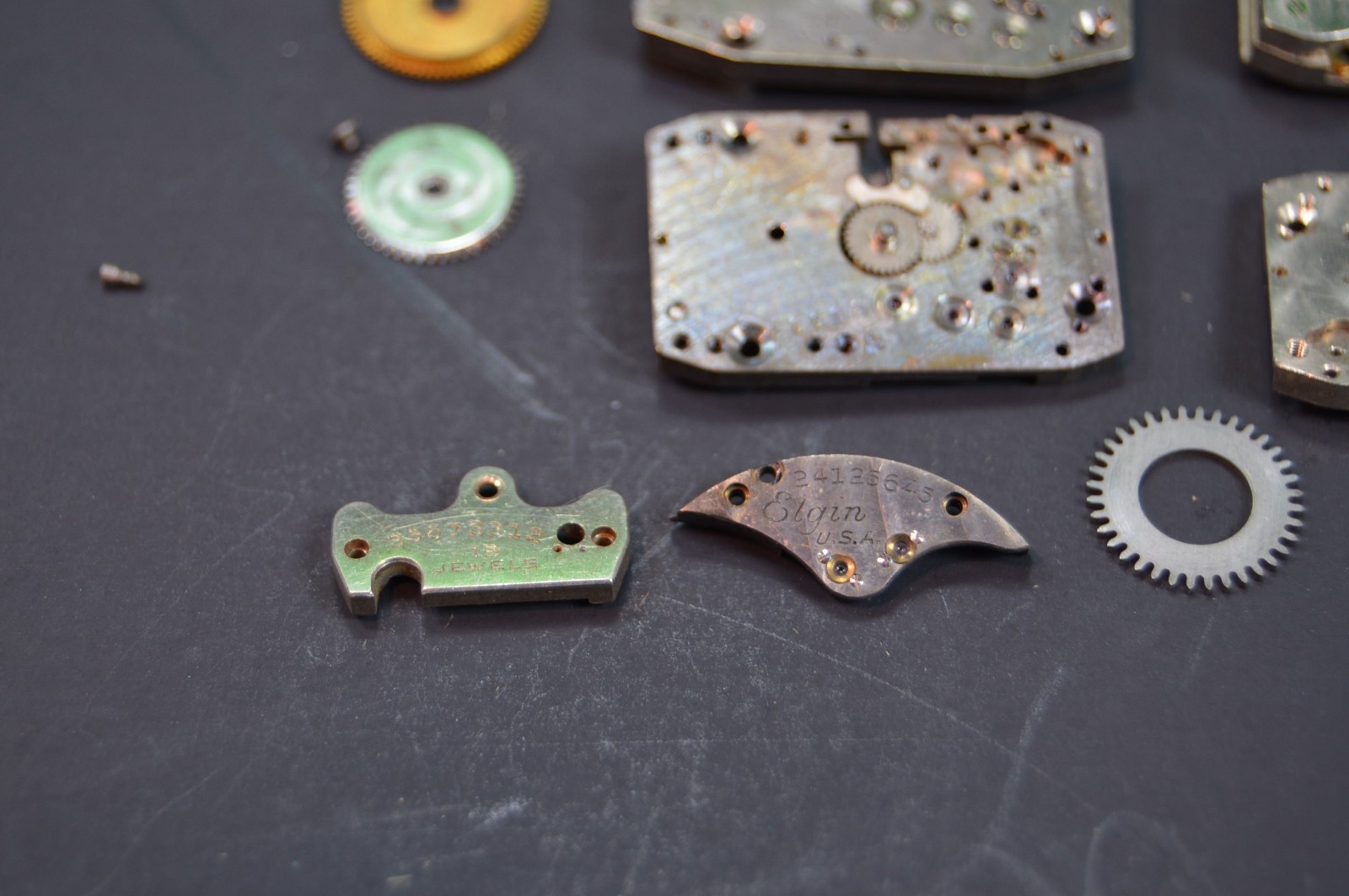 5 Vintage Elgin Watch Movement Parts,Rectangle,Watchmaker Repairs
