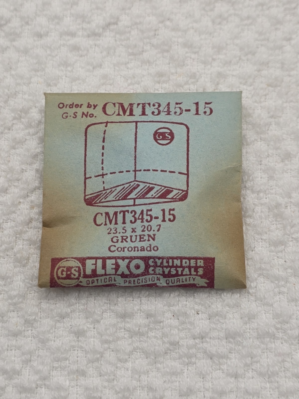 G-S Watch Crystal CMT345-15 Replacement For Gruen Coronado 23.5X20.7