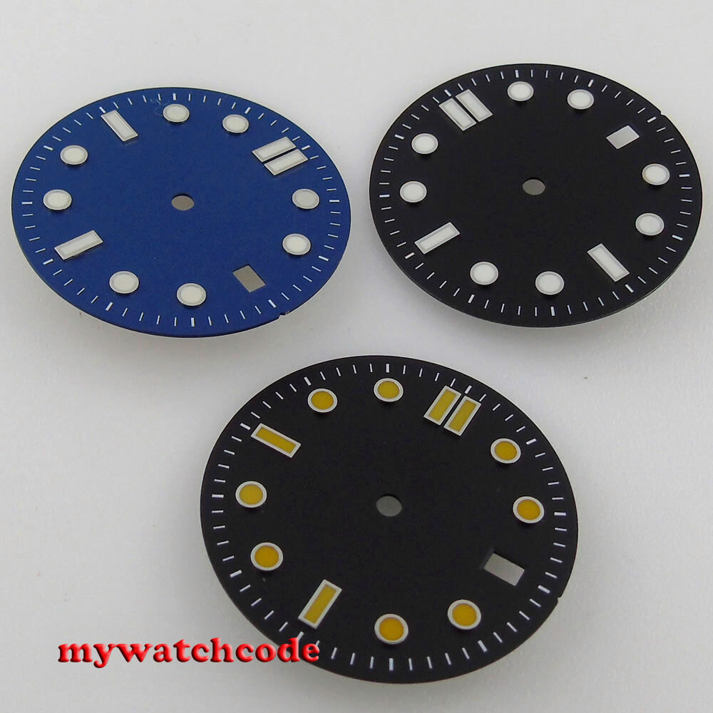 30.9mm blue black white Watch Dial luminous marks for Japan NH35 NH36 Movement