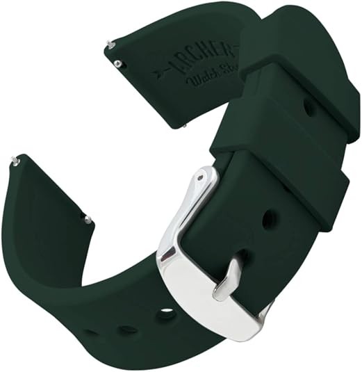 Archer Watch Straps – Soft Silicone Quick RAlease Watch Bands 22mm Black