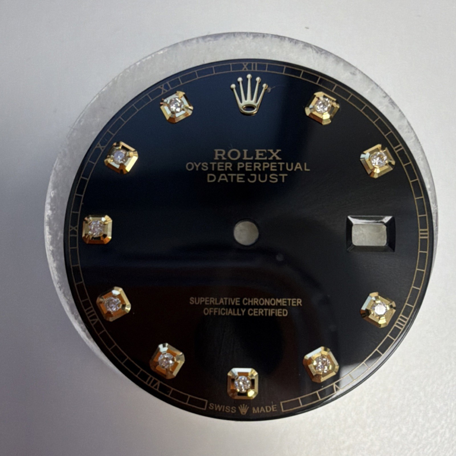 Rolex Custom Black Datejust Dial w/ Diamond Hour Markers for model 126333,126301