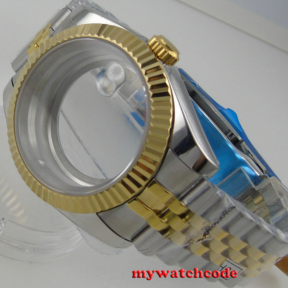36mm 39mm Sapphire Glass Two Tone Watch Case fit NH35 NH36 miyota 8215 2813 2824