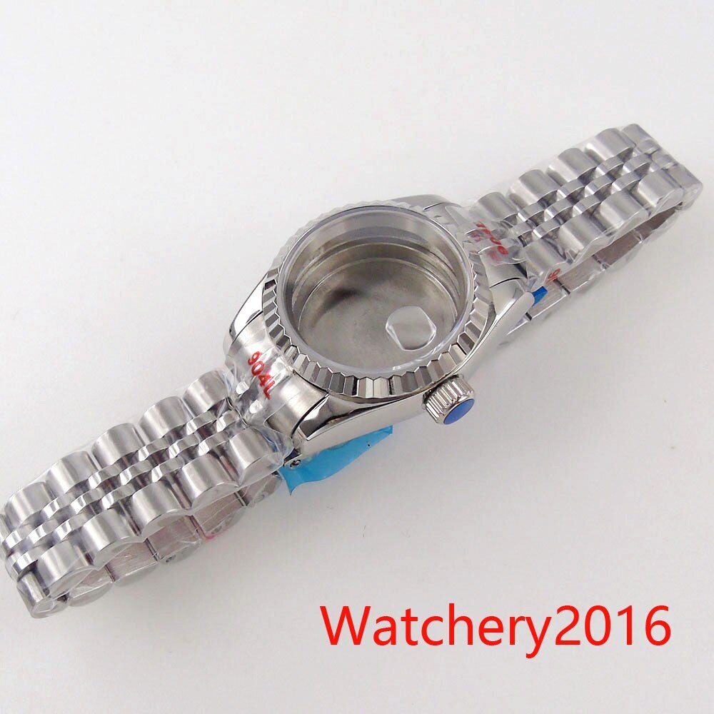 26mm Rose Gold Plated Two Tone Coin Bezel Small Women Watch Case Fit NH05 NH06