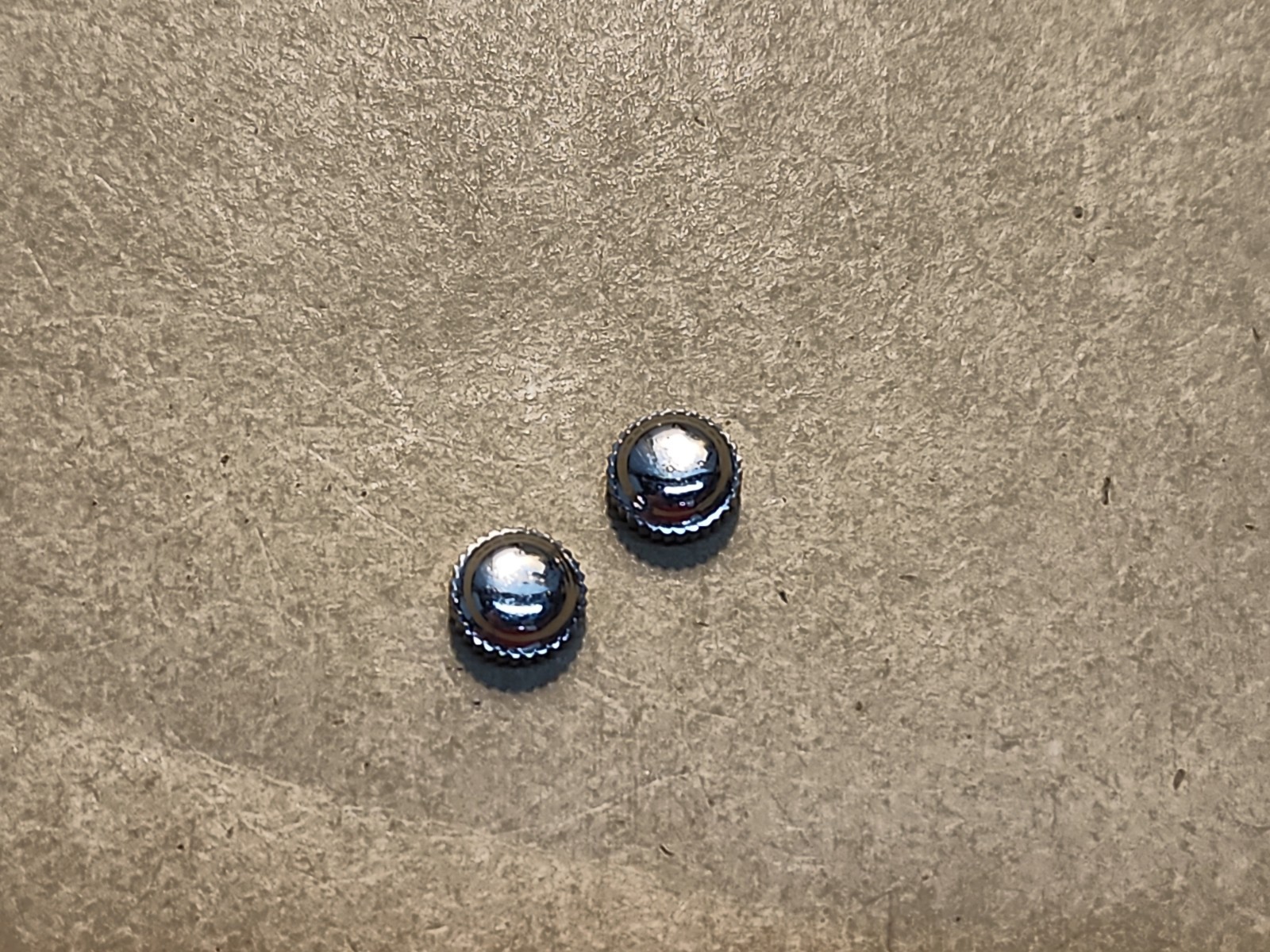 Lot Of 2 Vintage NOS SS Or Chrome Male Thread Waterproof 5.5mm Diam Watch Crowns
