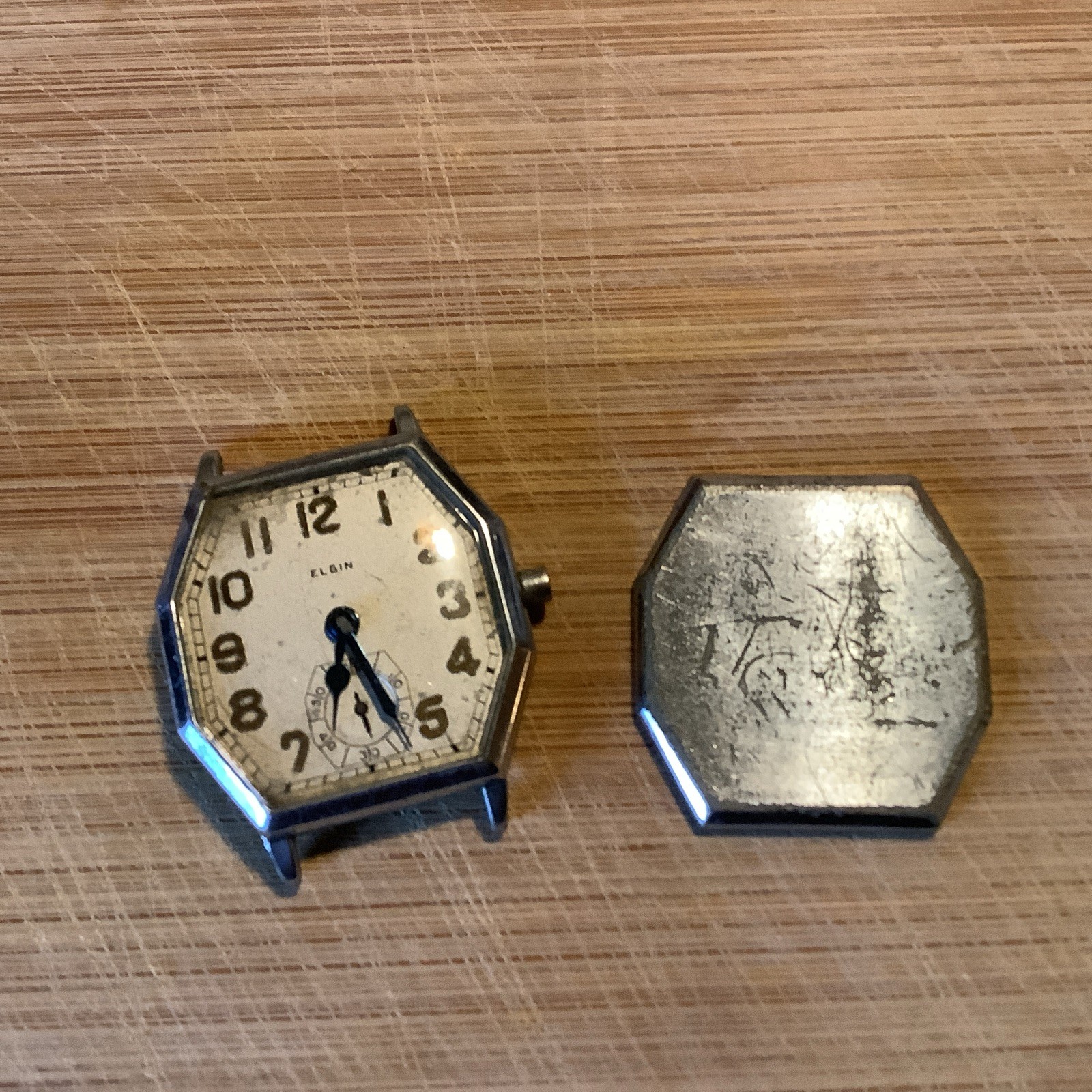 Vintage 1920s/30s Men’s Elgin Wrist Watch Movement. For Parts Only