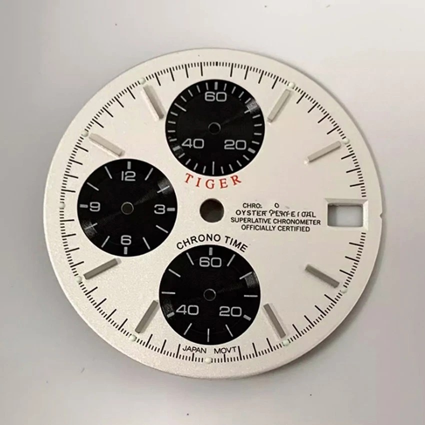 29.8mm Multifunctional Watch Dial Six Hands Green Luminous For Vk63 Movement