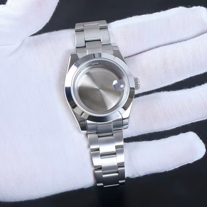 Stainless Steel Watch Case Flat Bezel Oyster Strap – 39mm – NH35