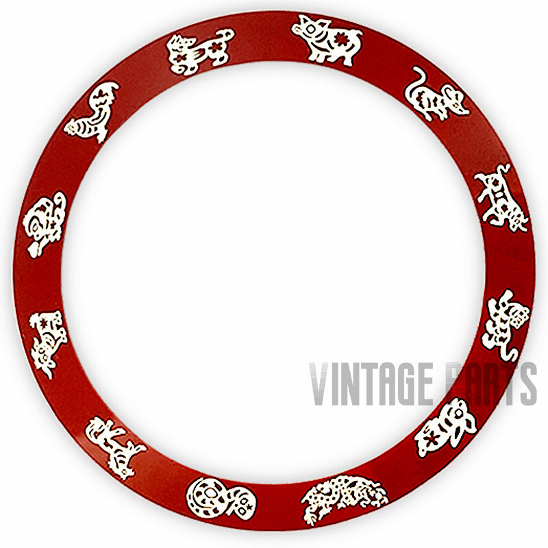 Red 38mm*30.7mm green luminous slope ceramic bezel insert fit for skx watch