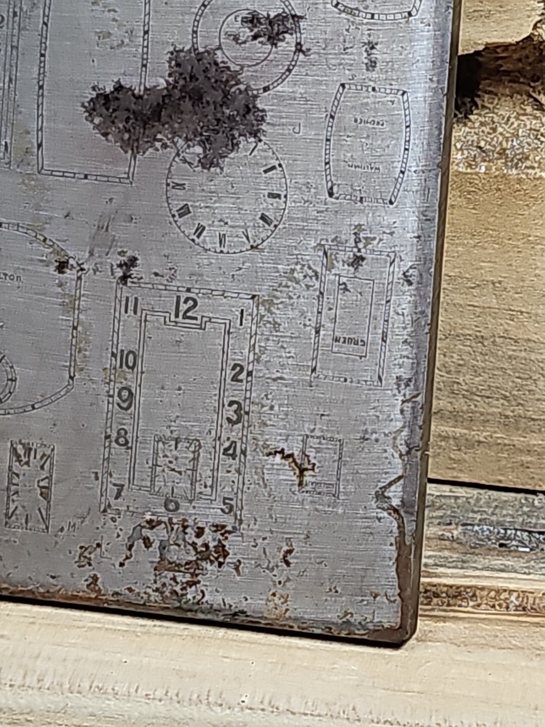 Vintage Multi Dial Printing Plate Bulova Hamilton Waltham Elgin T866