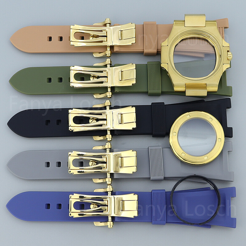 Gold 40mm Luxury Square Watch Case Strap Sapphire Glass For Seiko NH35 NH36 Mov