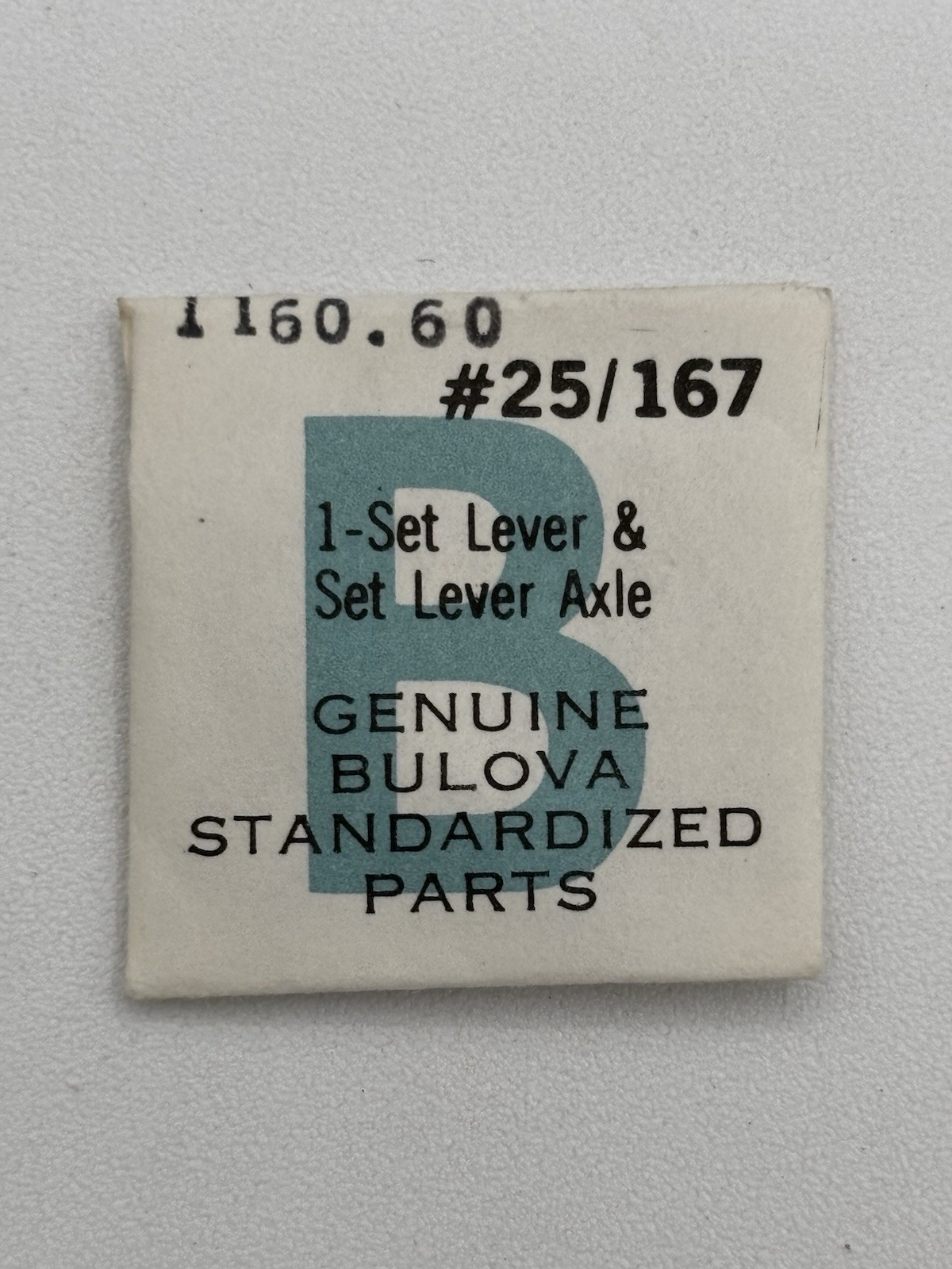 Bulova #25/167 Cal 1160.60 Set Lever & Axle NOS
