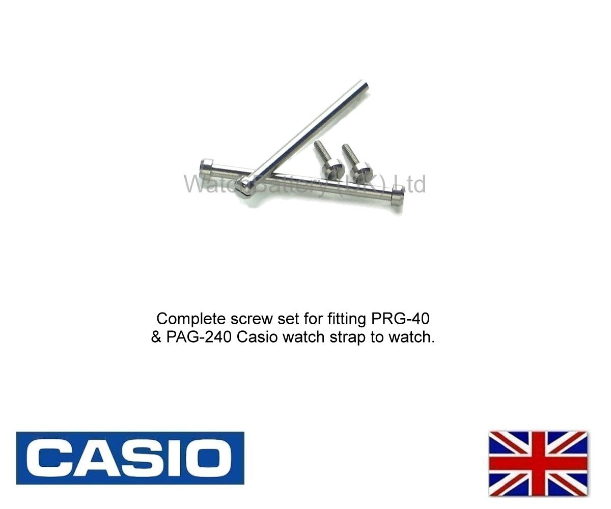 Genuine Casio Watch Strap Band Screws for PRG-40 PRG40 PAG-240 PAG240 Pack of 4