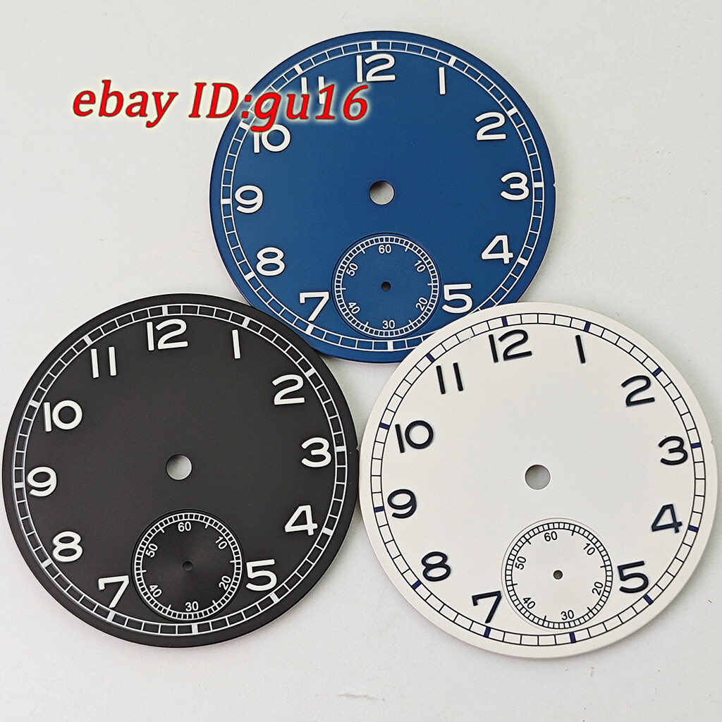 37mm watch dial black/drak blue/white watch Dial fit ETA6498 movement st3621