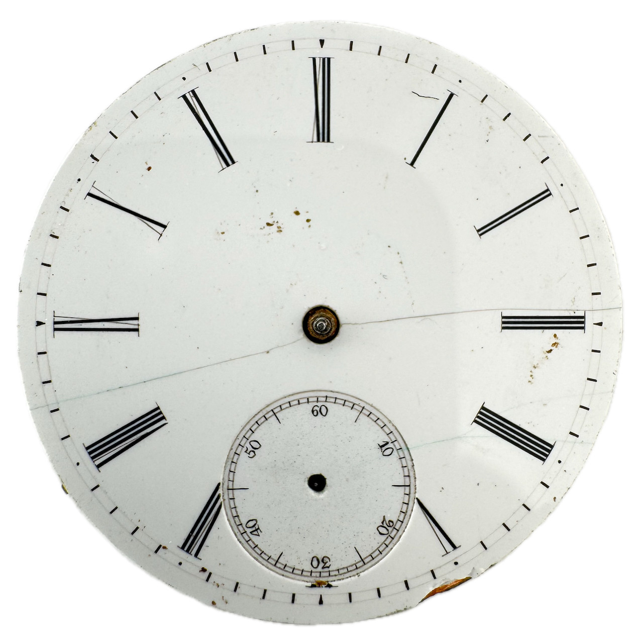 Antique 34mm Unbranded Key Wind Pocket Watch Movement Swiss Made for Repair