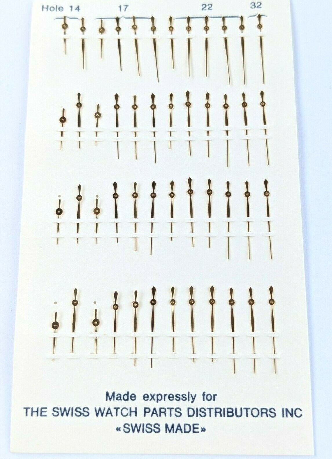 Gold Sweep Second Hands 48 pieces Swiss made x 1 card