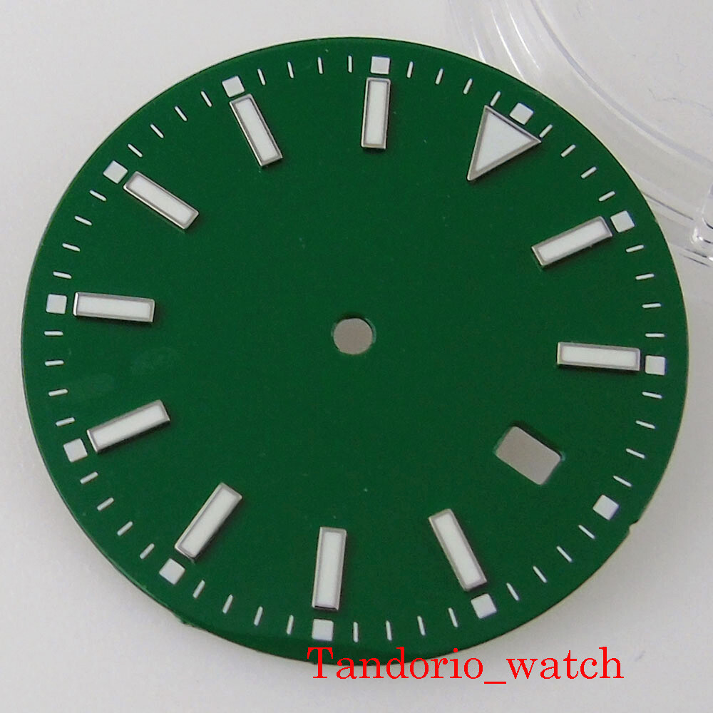 33.5mm Black Blue Green Watch Dial Face for NH35A Automatic Movement Date