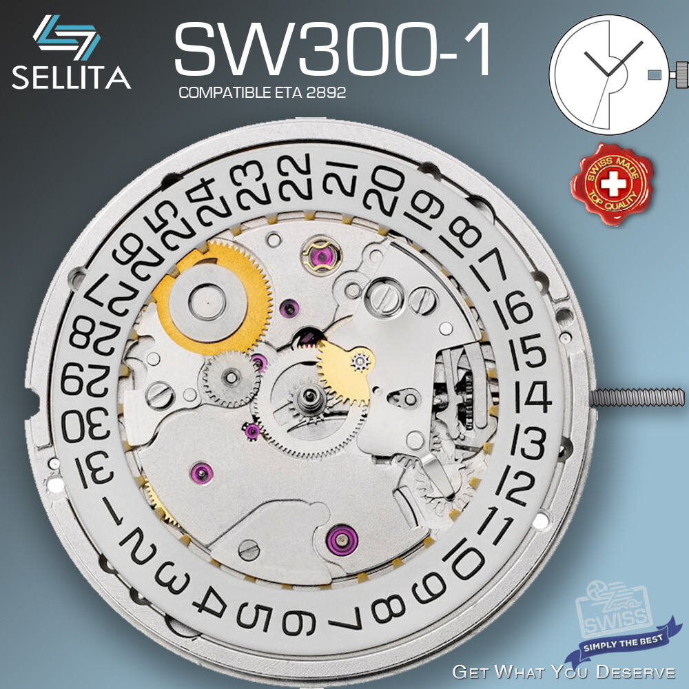 MOVEMENT SELLITA SW300, AUTOMATIC, compatible ETA 2892