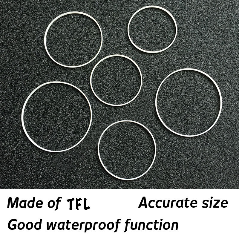 White 0.8mm 0.35mm Front Watch Crystal Waterproof Gasket Ring Seal Rings 16-40mm