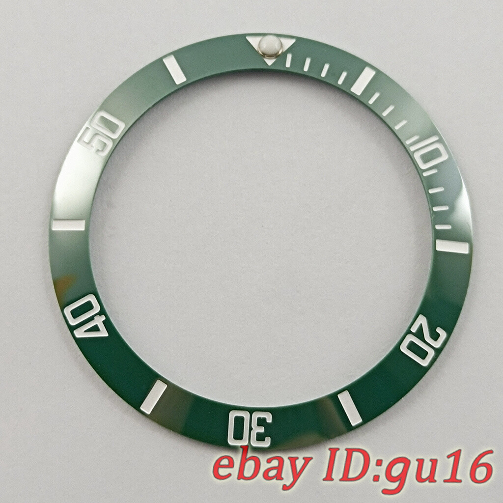 38mm black white blue green gold ceramics bezel insert fit 40mm automatic watch