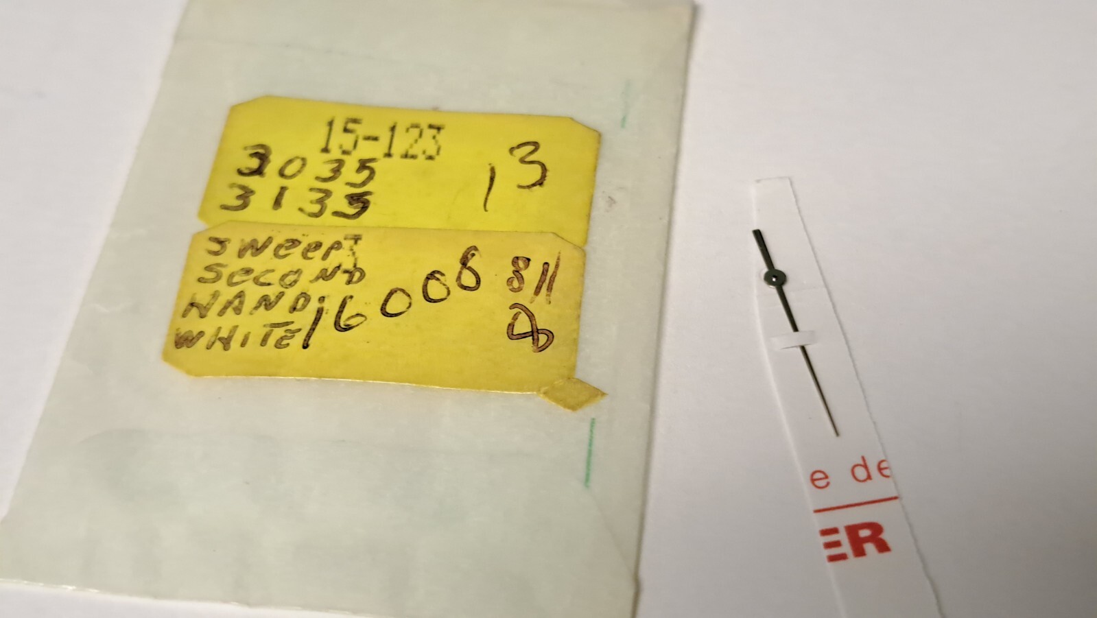 Genuine Rolex SWEEP SECOND WHITE HAND 15-123, 3035, 3135, 16008, Swiss Made Fied