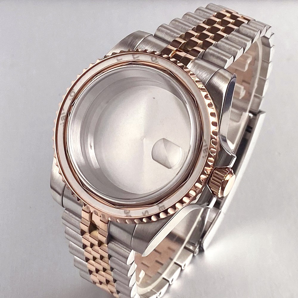 40mm Ceramic Bezel Watch Two Tone Dive Case Sapphire Fit NH35 NH36 ETA2824 8215