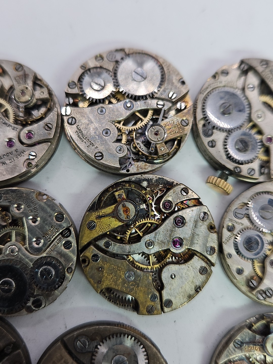 (16) Small Watch Movement Lot Parts/Repair/Crafts (M1)