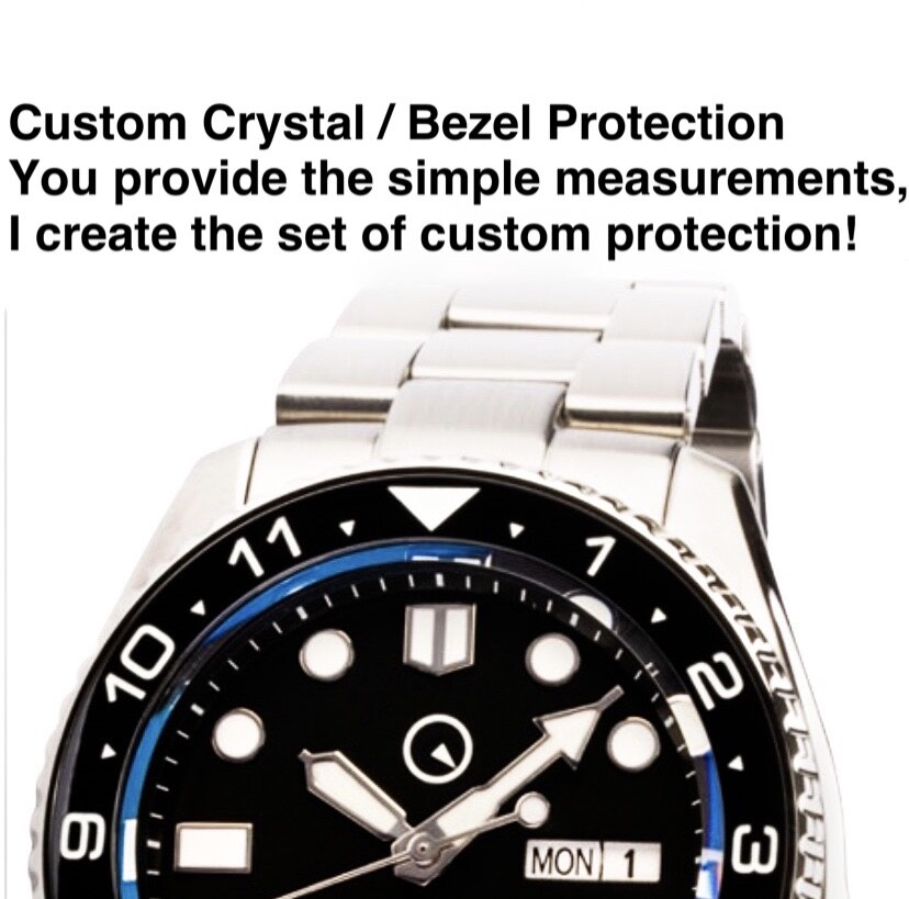 Watch Protection- Custom Crystal + Bezel Protector Anti Scratch set x2