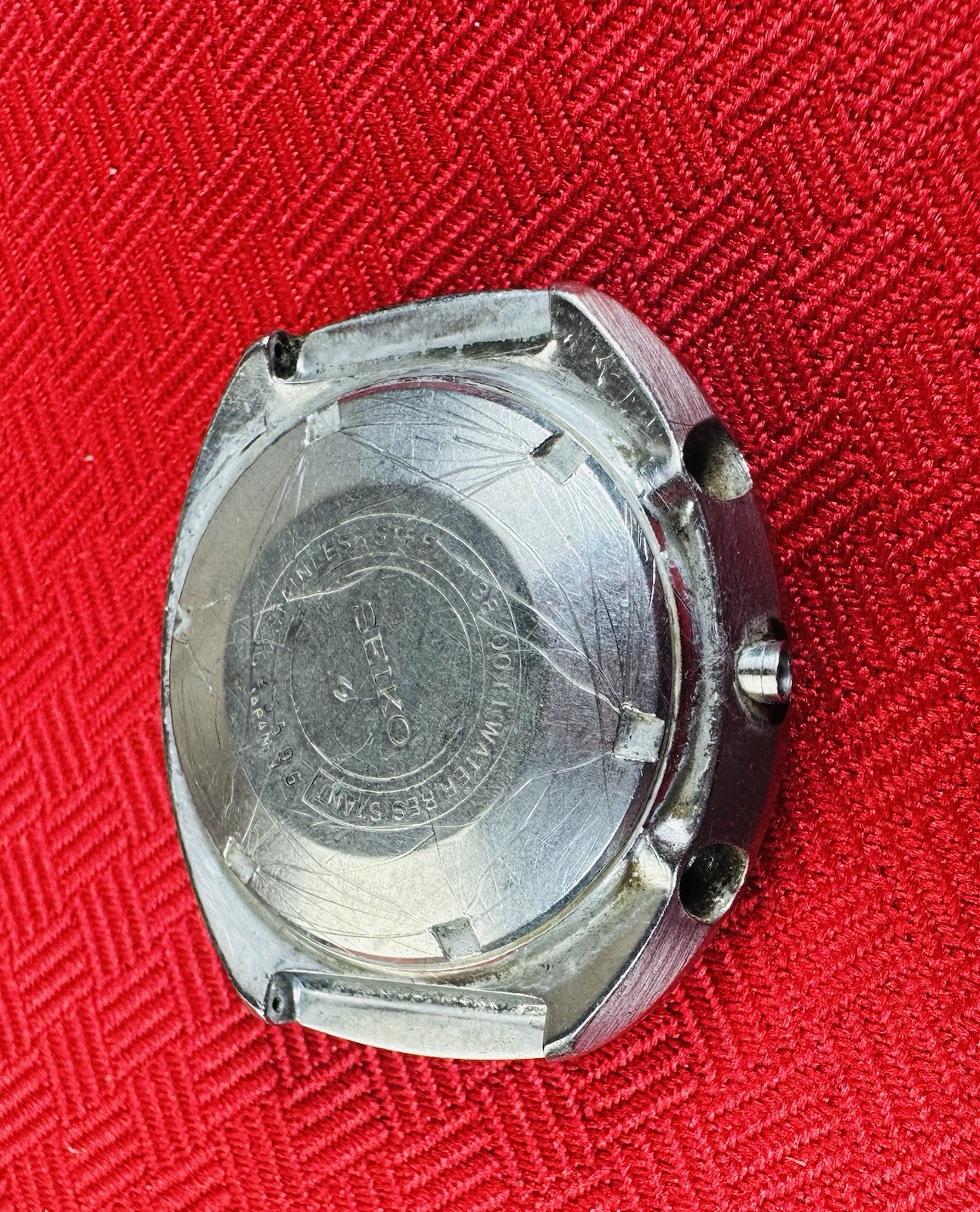 Seiko 6139-6005 Chronograph Case Black Red Tachy Bezel Japan J Watch Part