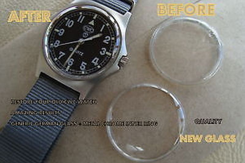 TOP QUALITY Acrylic GLASS crystal + INNER CHROME RING TO FIT CWC army military