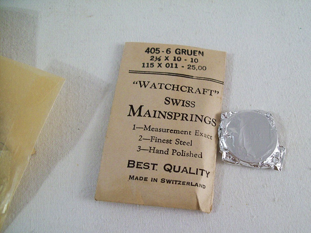 NOS Vintage Gruen Watch Mainsprings – Two – Fit: 405, 406, 410, 411, 420, 421 –