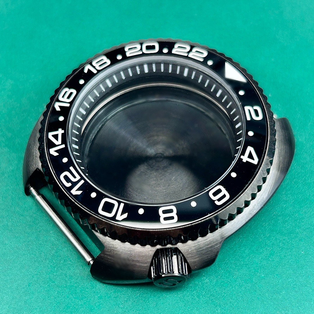 For NH35 NH36 Movement Black Ring Mod PVD Watch Case Mod 42mm 4’1 Crown 5ATM