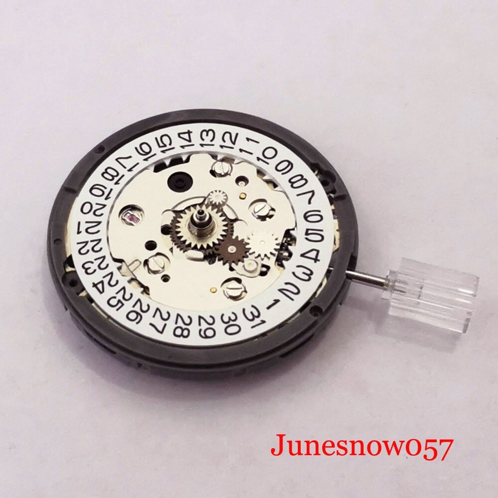 Japan NH34A Mechanical 24 Jewels Automatic Watch Movement And White Date Display