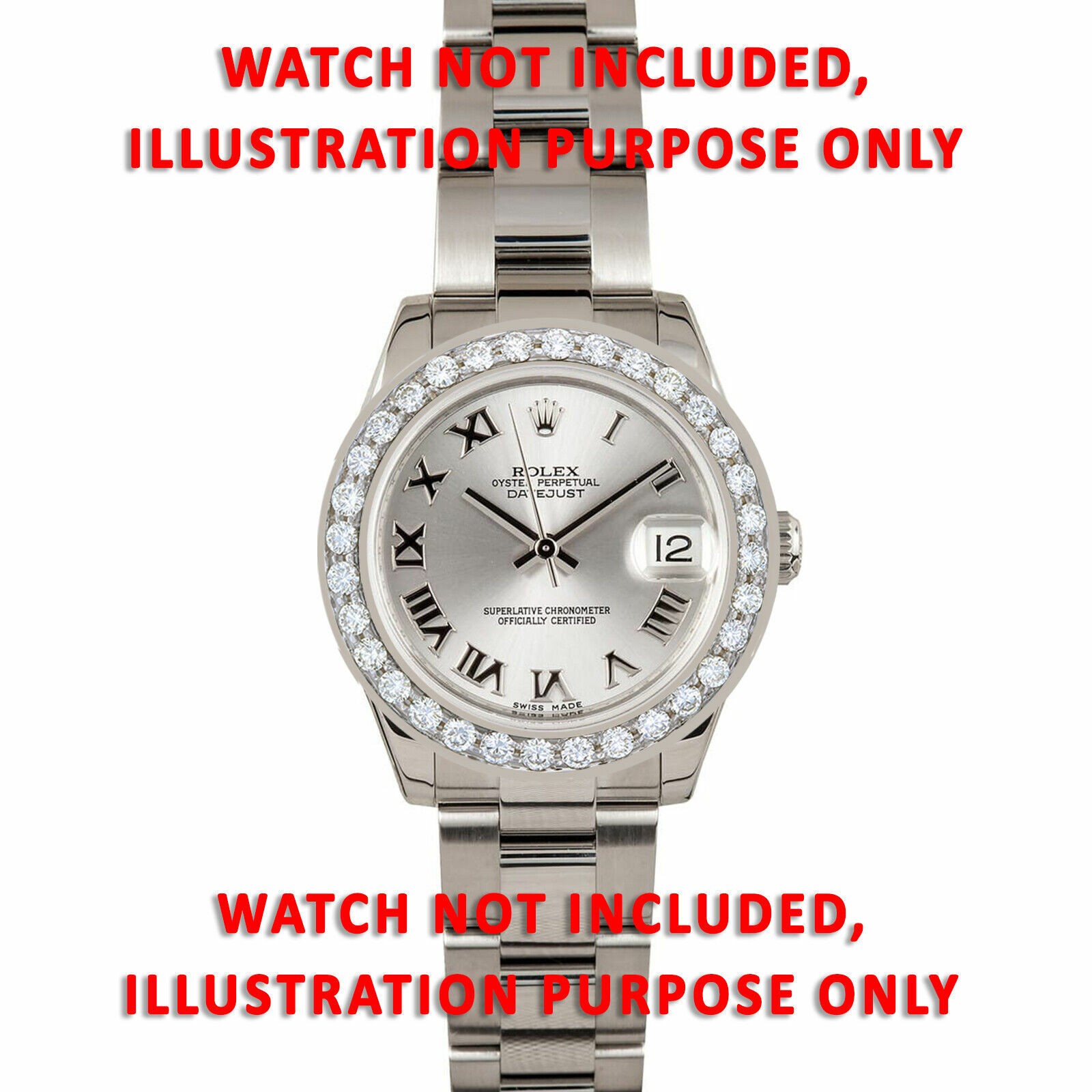 MIDSIZE 2CT BEAD SET NATURAL DIAMOND BEZEL 14KW FOR ROLEX 17824, 68240, 68274