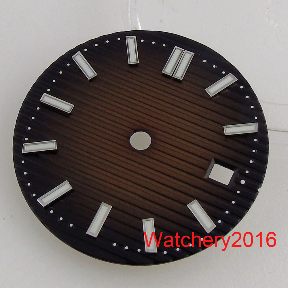 29.8mm Watch Dial Luminous Sterile Sky Blue White fit NH35 movement Square case