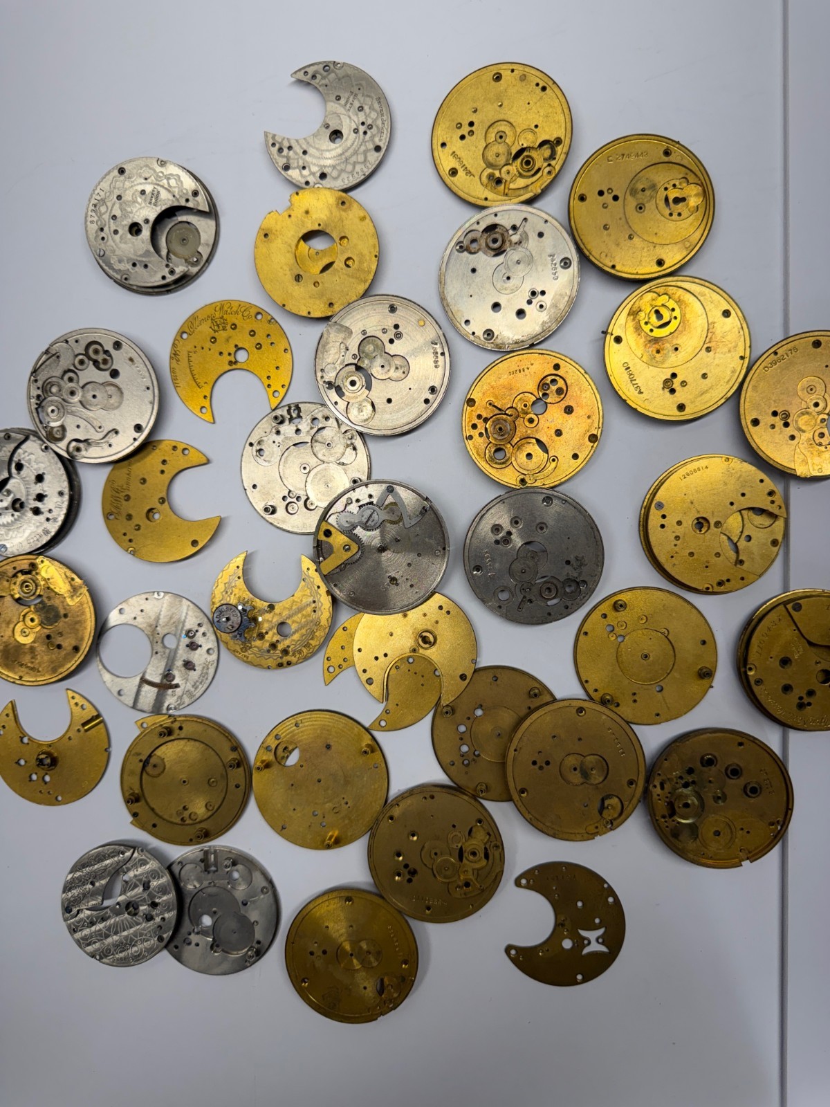 ANTIQUE POCKET WATCH PARTS CRAFTS REPURPOSE LARGE GROUP
