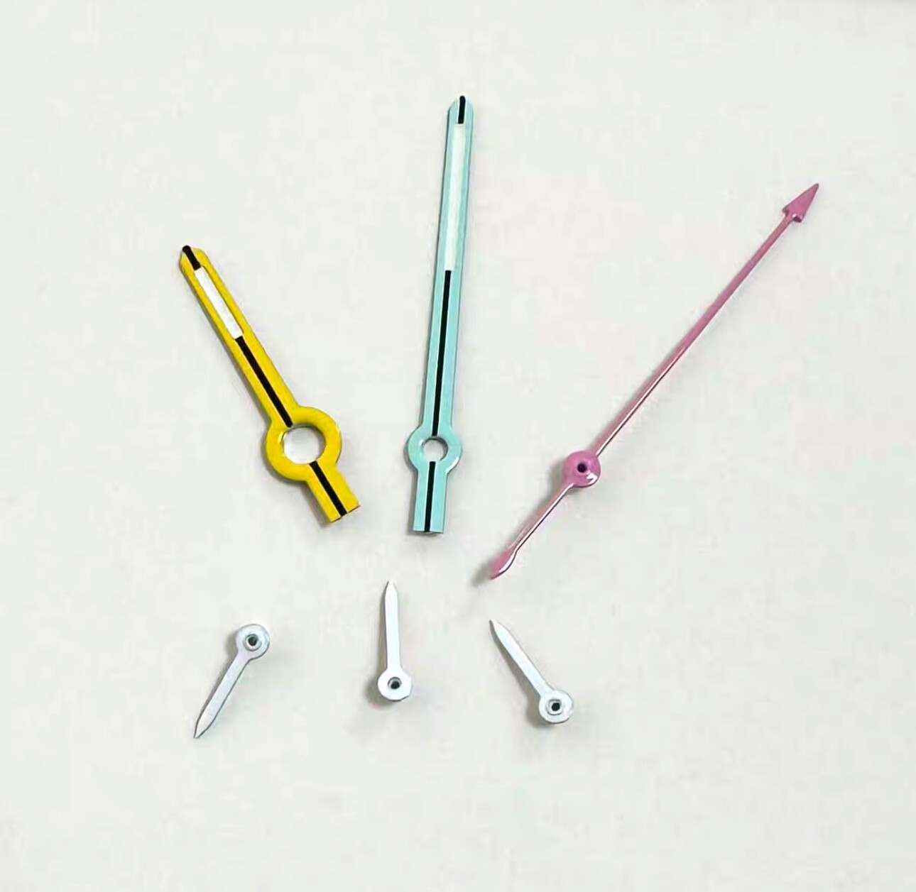 1 Set White Arrow Green Luminous Watch Hand (6 PCS) for Quartz Movement VK63