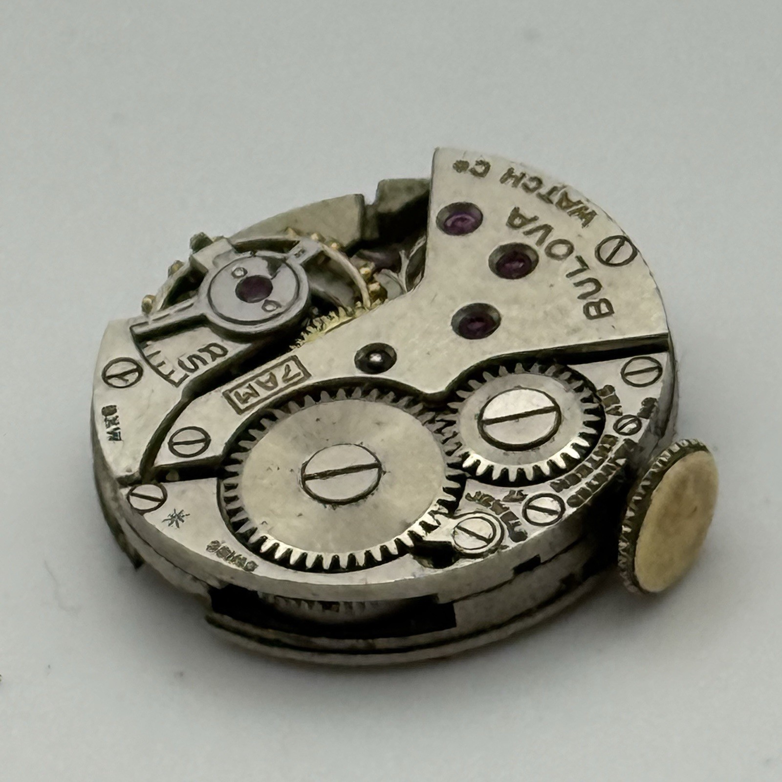 Bulova 7AM Watch Movement Ladies Manual Wind Vintage Swiss Parts Repair 17.4mm
