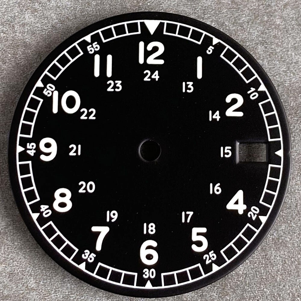 29mm Pilot Style Watch Dial Face and Hands Fit for NH35 NH36 Automatic Movement