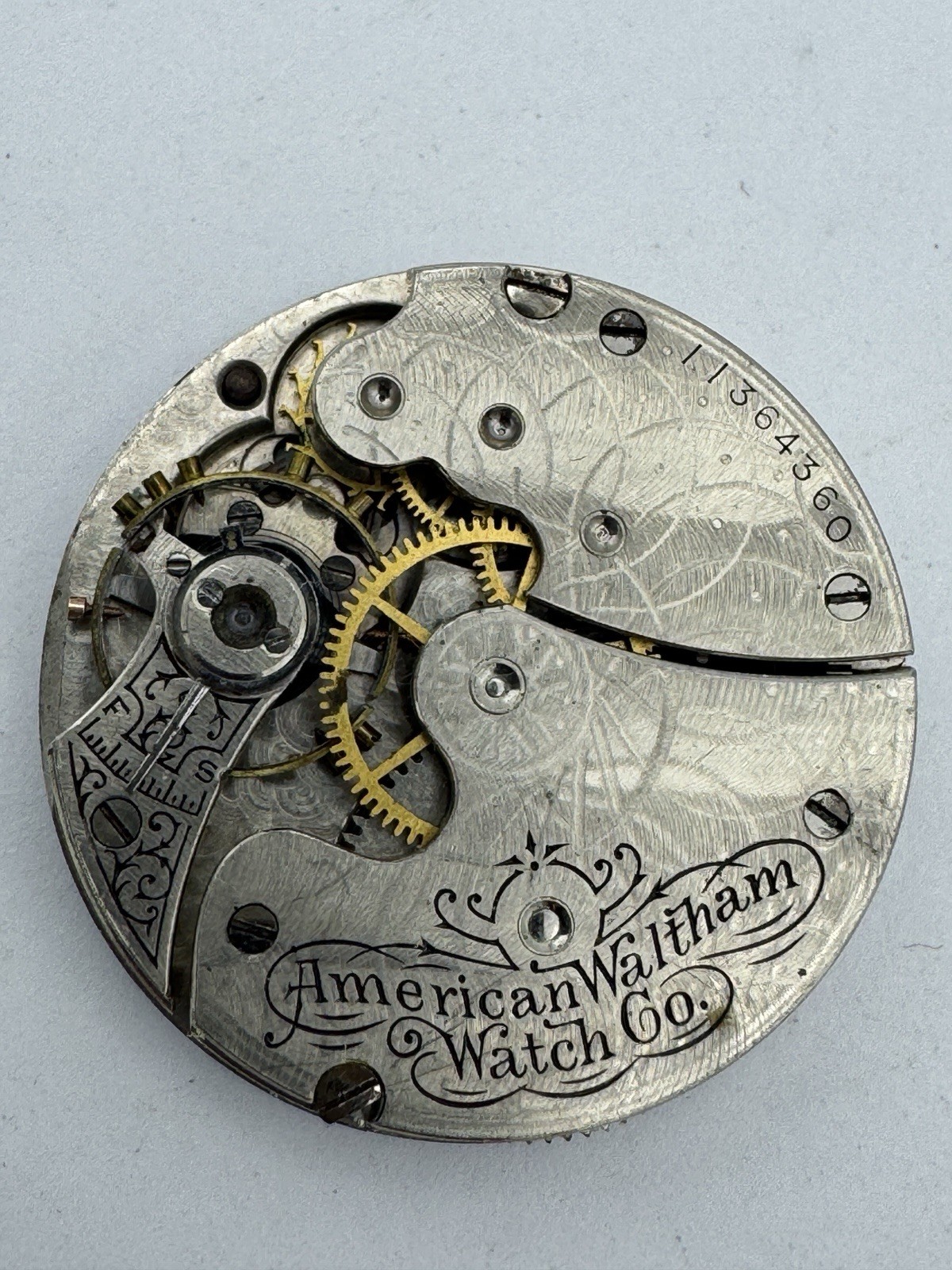 Vintage Waltham 0s 7J Model 1891 Seaside Pocket Watch Movement For Parts Repair