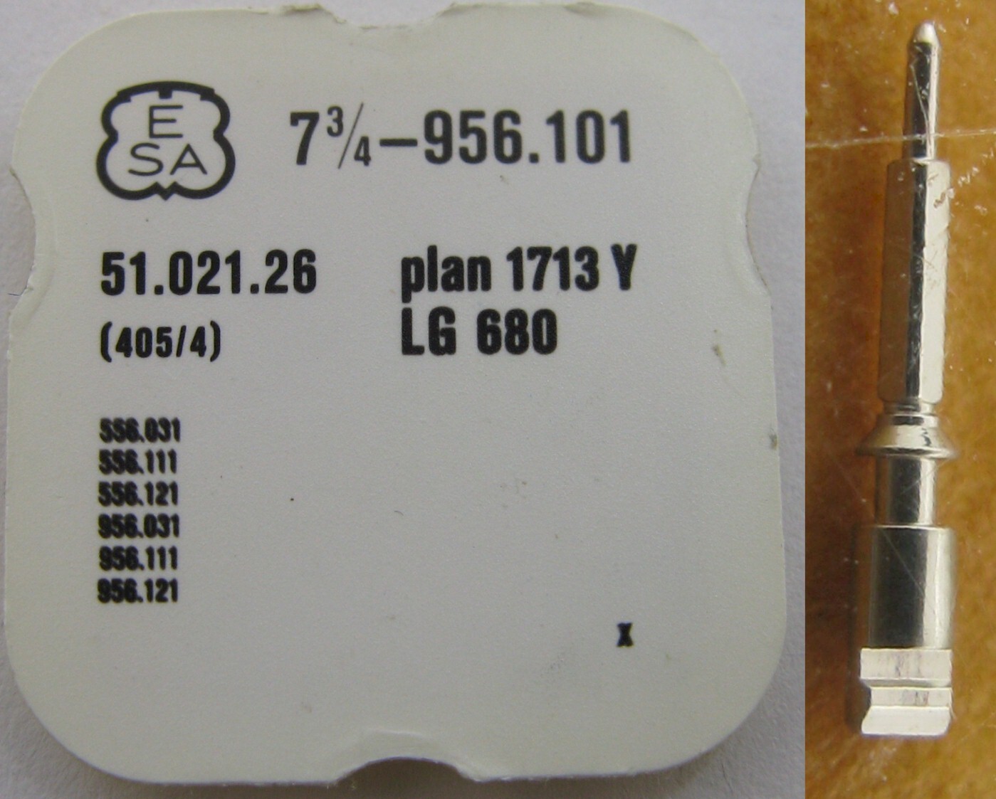 ESA Watch 956.101 556.111 556.121 956.111 956.121 male setting stem 405 tap 10