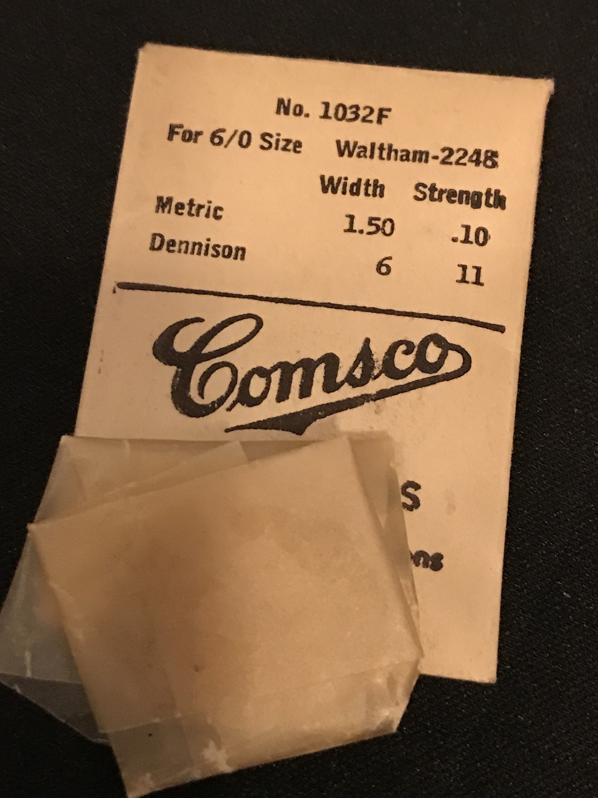 Comsco Mainspring for #1032F Waltham 6/0s C 1945 Model Factory No. 2248 – Steel