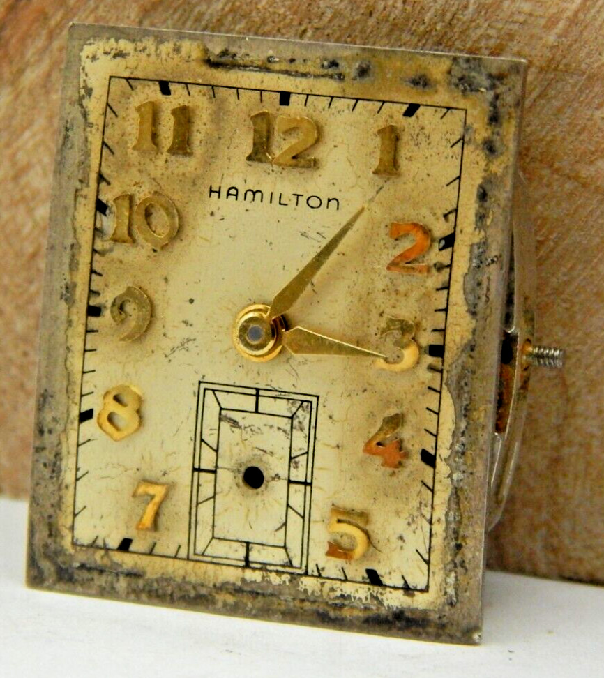 Vintage 1952 Hamilton 754 19 jewel art deco men’s wrist watch movement with dial