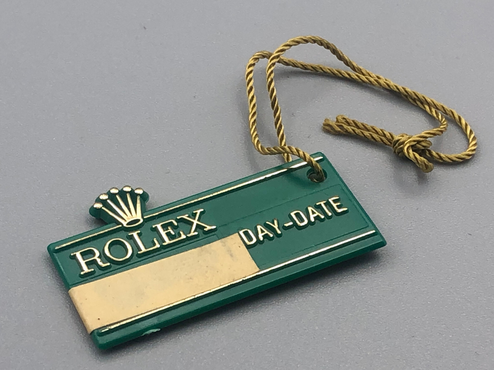 VINTAGE 70s 80s GENUINE BIG CROWN ROLEX DAY-DATE WATCH GREEN HANG TAG