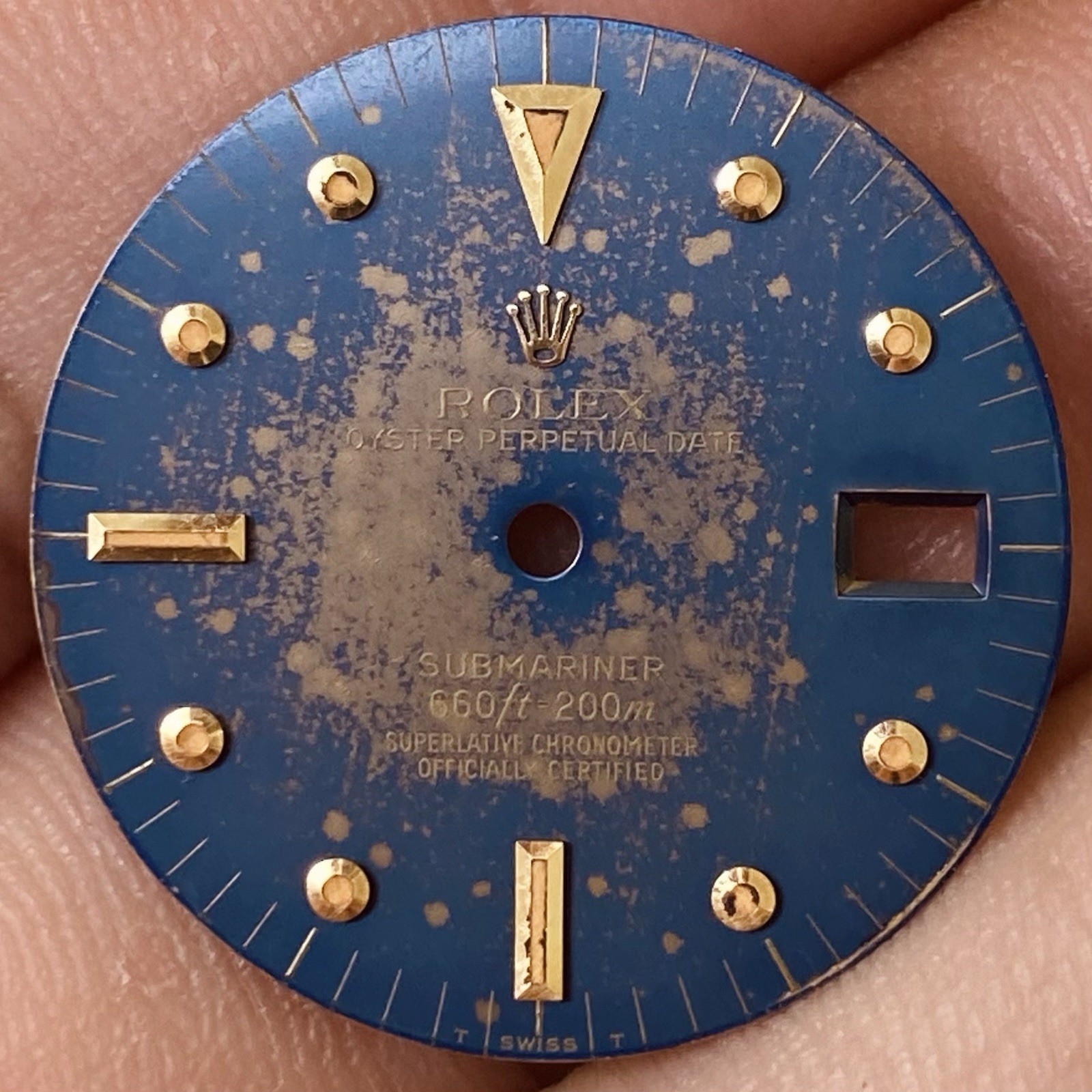 Rolex Blue Nipple Tropical Dial For Submariner Date Gold Model Ref 1680
