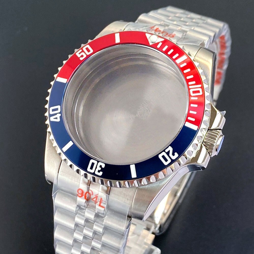 Silver 40mm 200m Waterproof Sapphire Glass Watch Case For Fit NH34 NH35 NH36