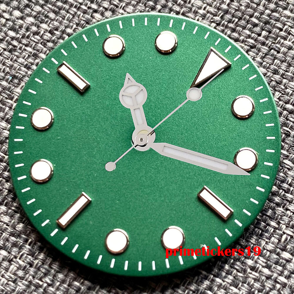 29mm Black/Blue/Green Watch Dial Hands Set Fit NH35 ETA2824 PT5000 Miyota82 Movt