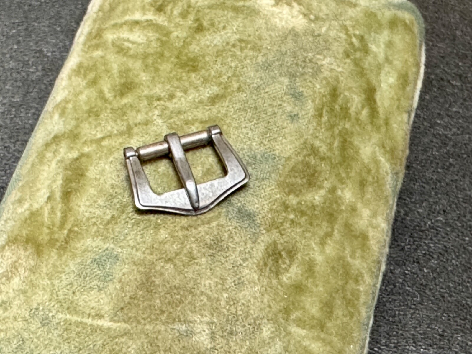 Art Deco nickel steel 1930s vintage watch ladies strap buckle 11.5mm opening NOS
