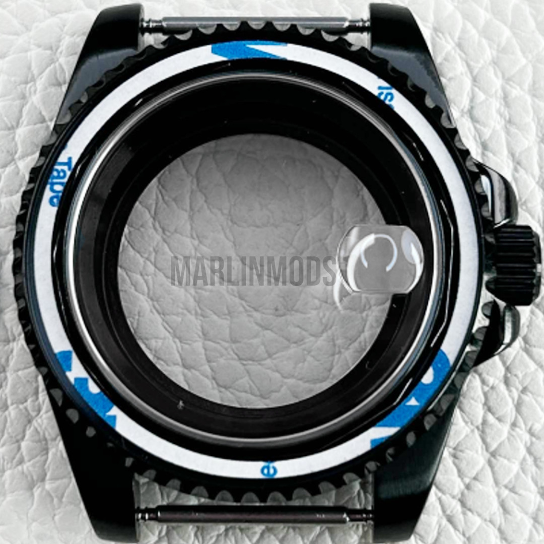 Black 40mm Watch SKX Sub Case Mod For NH35 NH36 Movement Sapphire Crystal SKX007