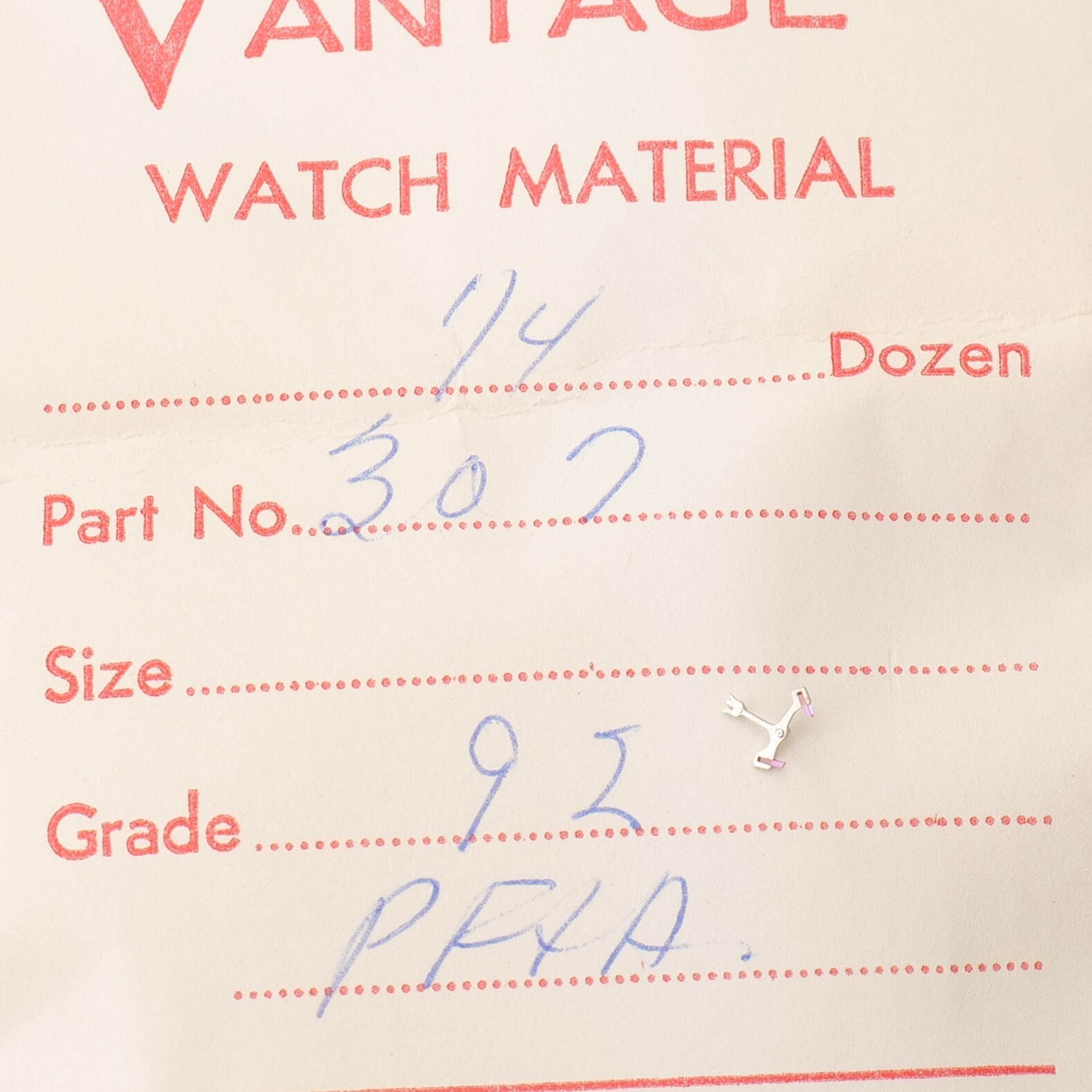 Standard 412, 92 Pallet Fork 710/907 Watch Part Watchmaker New Old Stock (PFC)